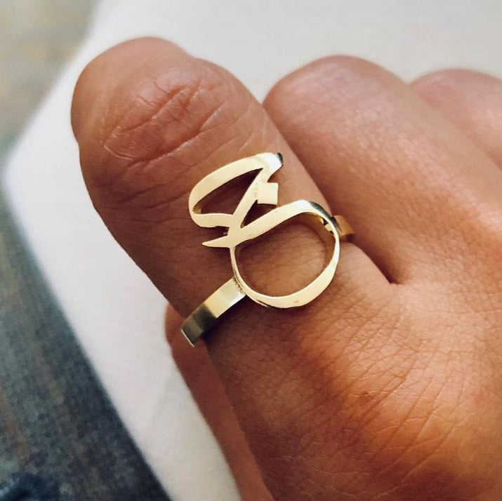 Personalized Arabic Initials Ring Collection