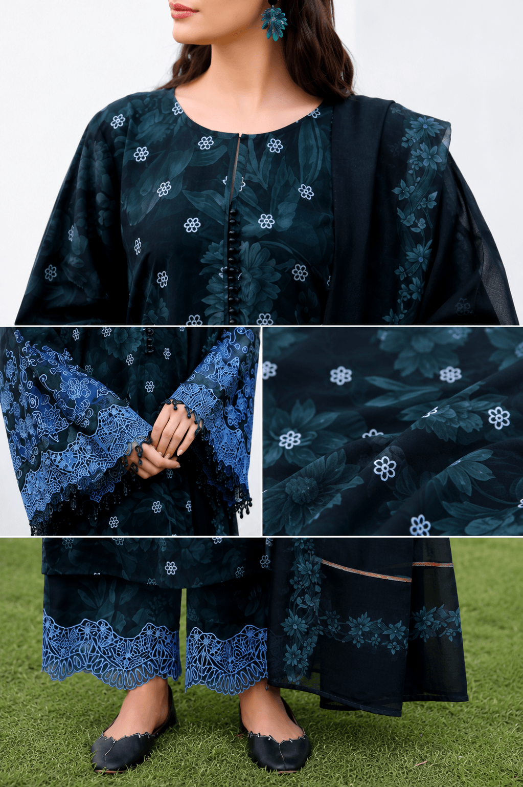 BAROQUE Digital Print Lawn 3-Piece Unstitched Suit - Image 4