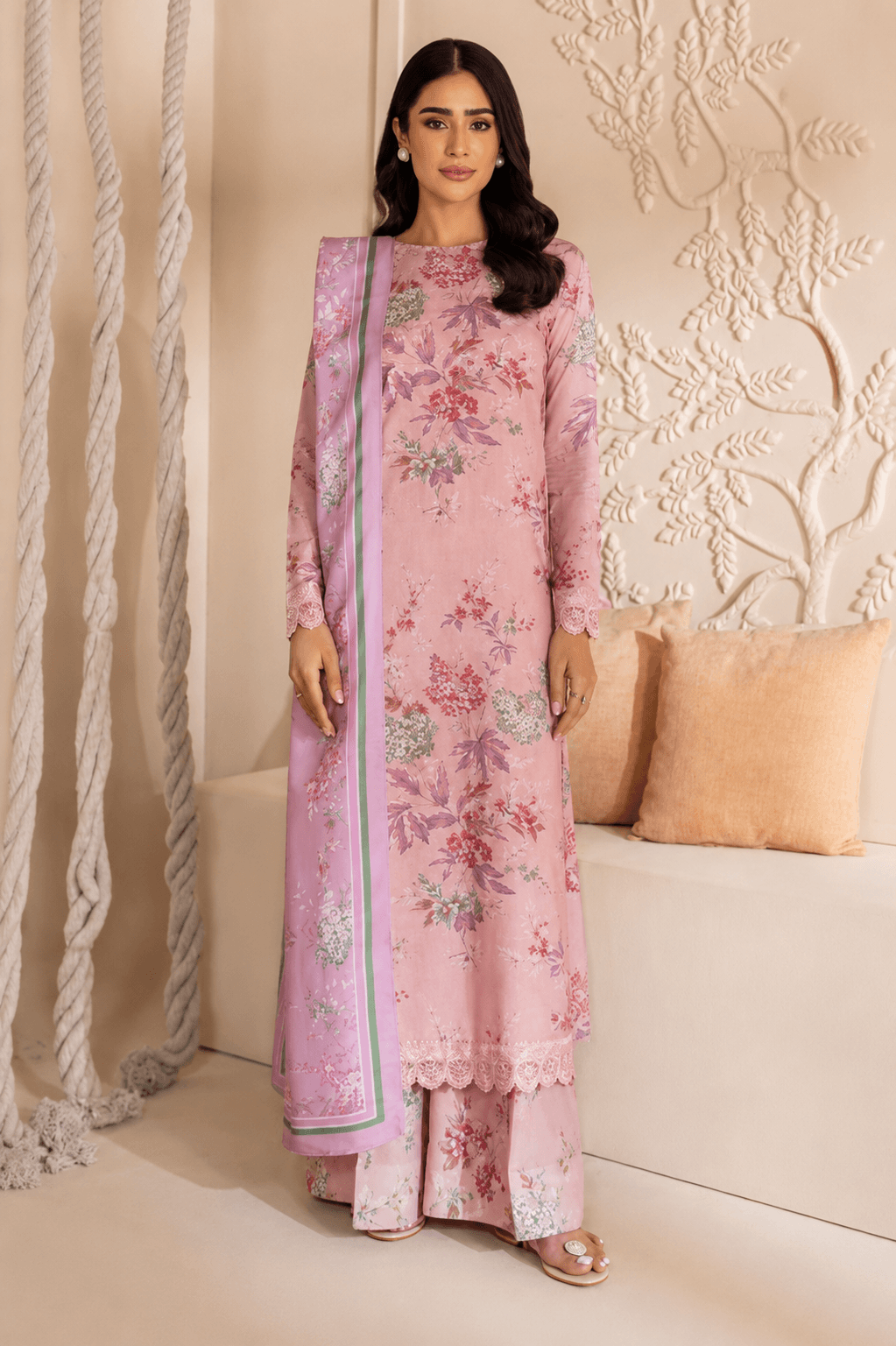 Baroque Blush Garden — 3-Piece Digital Print Suit
