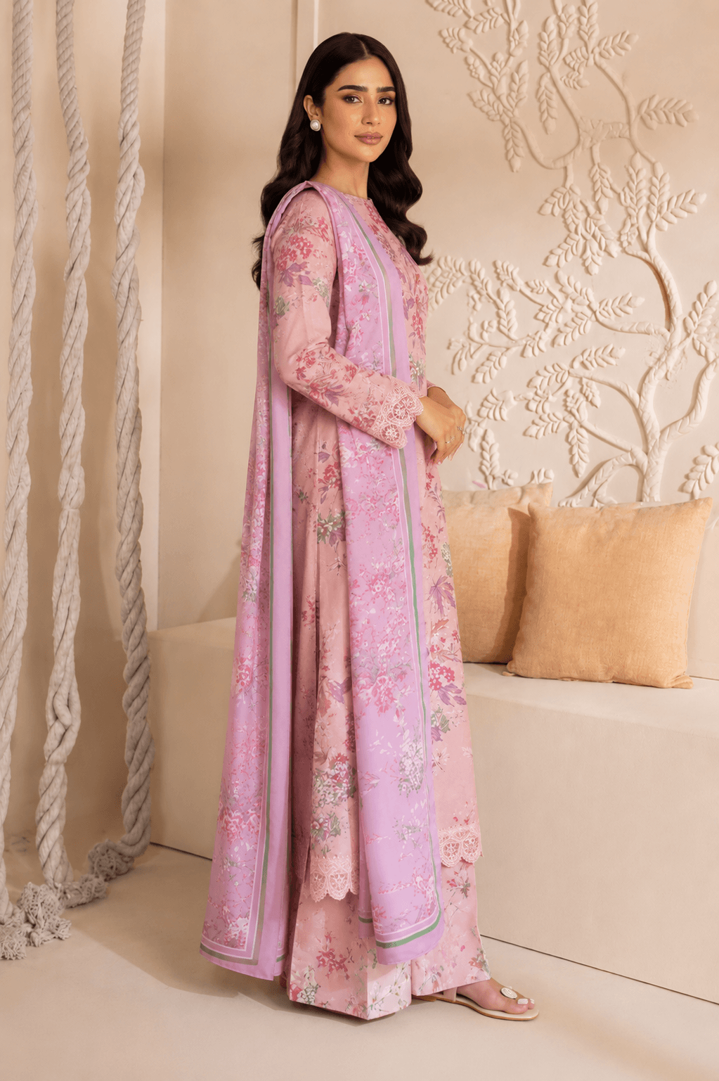 Baroque Blush Garden — 3-Piece Digital Print Suit - Image 2