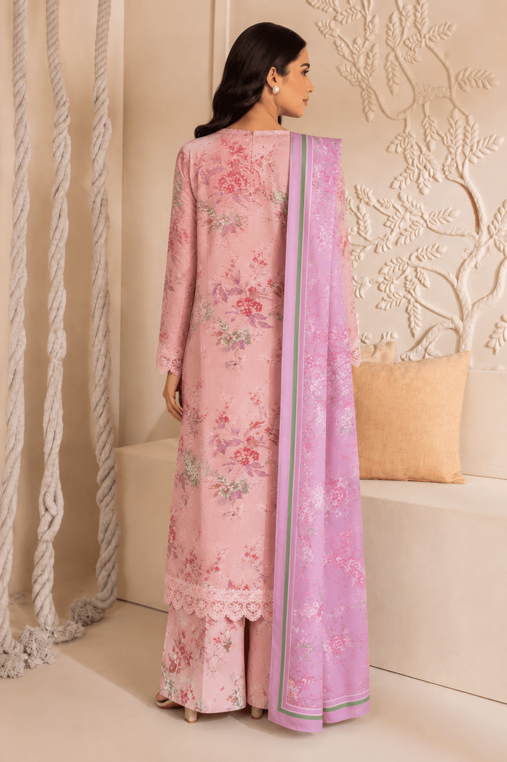 Baroque Blush Garden — 3-Piece Digital Print Suit - Image 3