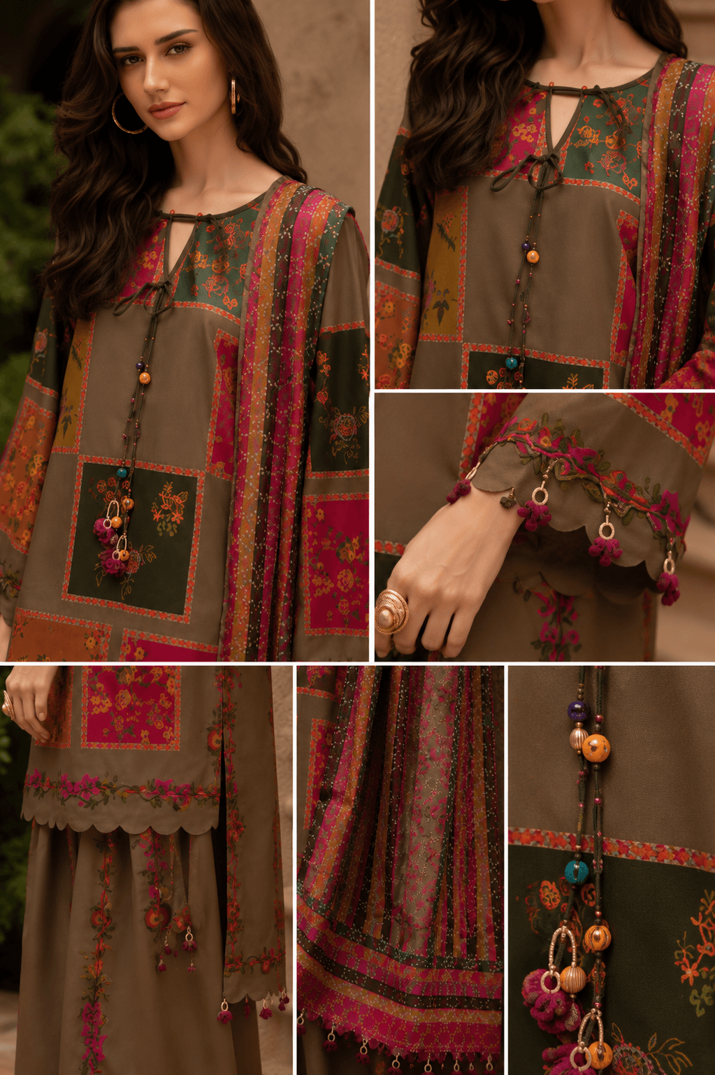 Charizma Vintage Patchwork — 3-Piece Digital Print Lawn Suit - Image 4