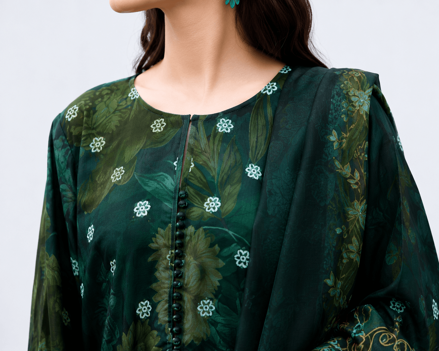 Baroque Forest Emerald — 3-Piece Digital Print Lawn Suit - Image 4