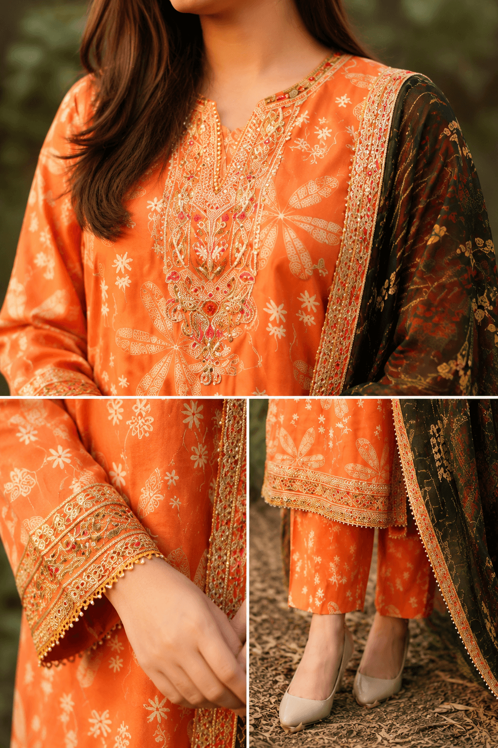 Aneela’s Sunset Amber — 3-Piece Digital Print Lawn Suit - Image 4