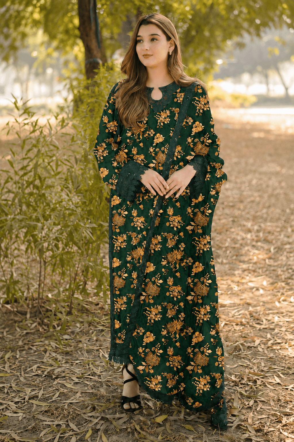 Aneela’s – Digital Print Airjet Lawn 3-Piece Suit with Chiffon Dupatta