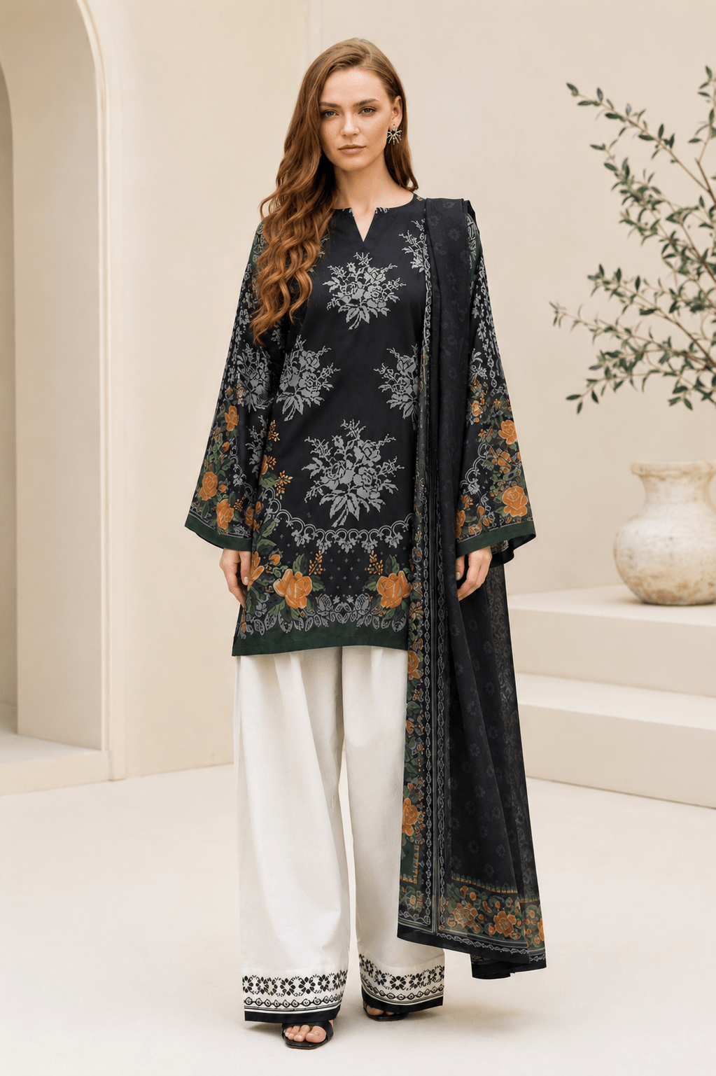 Jazmin – Premium Airjet Lawn 3-Piece Digital Printed Suit
