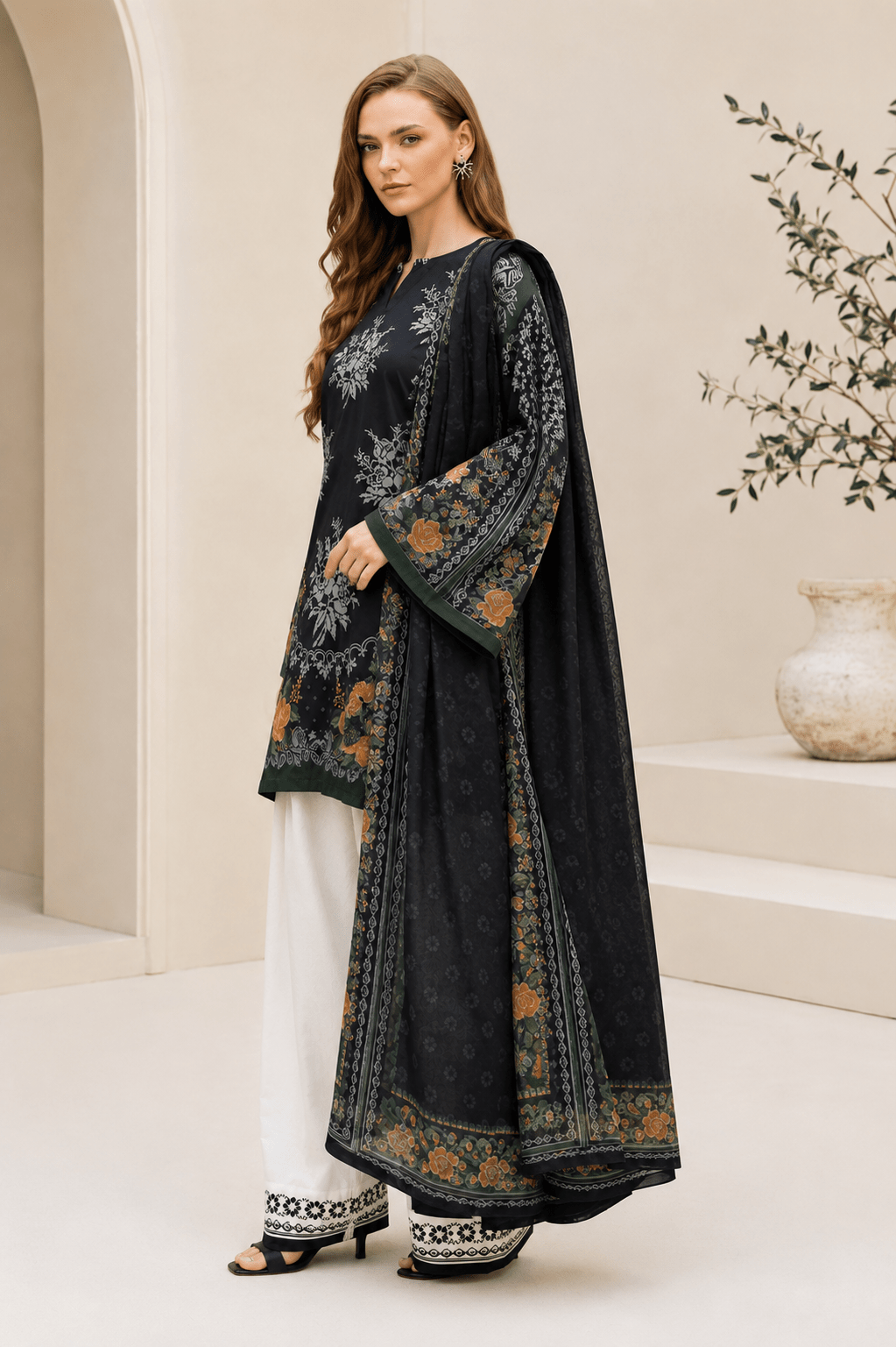 Jazmin – Premium Airjet Lawn 3-Piece Digital Printed Suit - Image 2