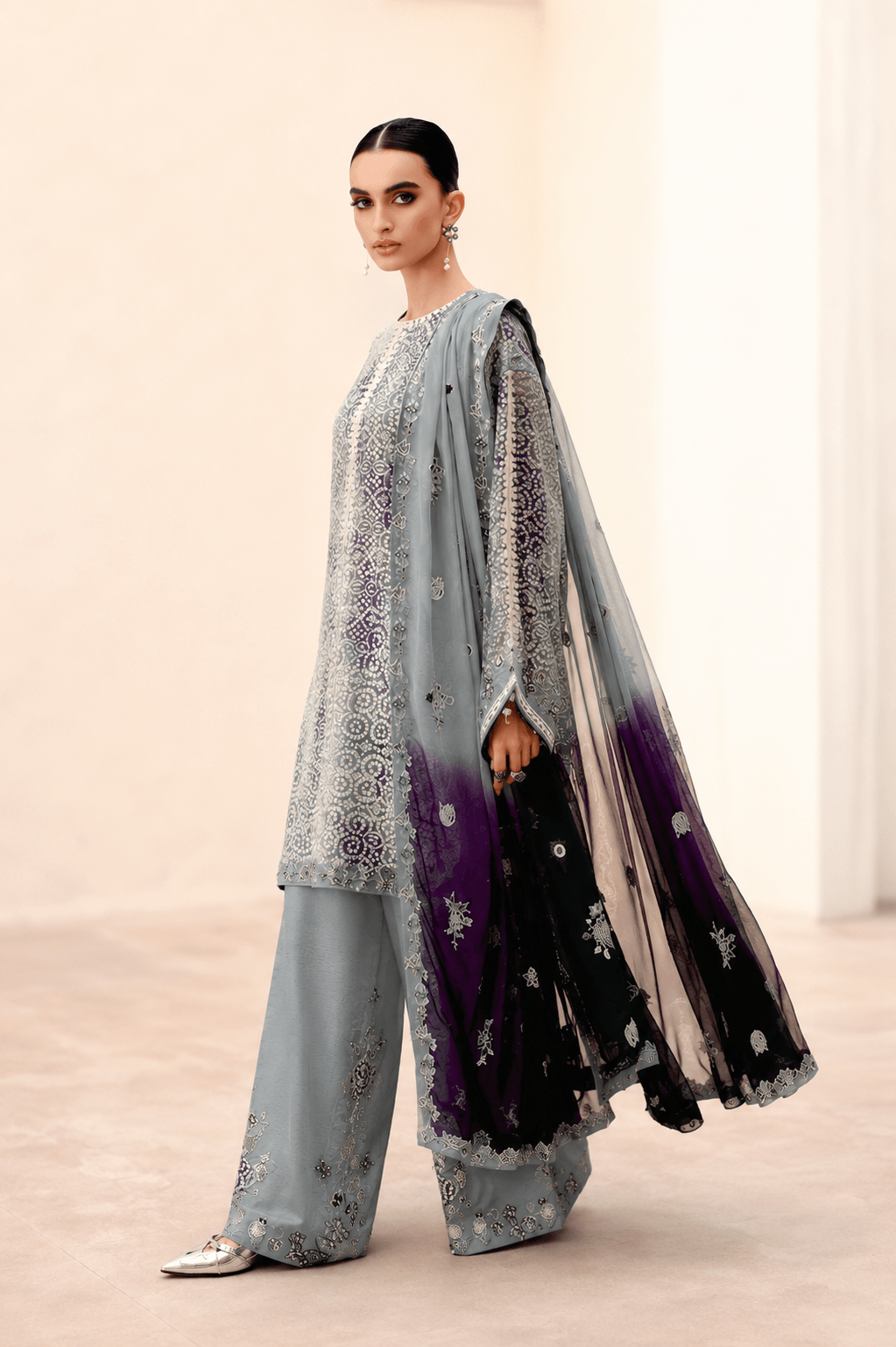 Maria.B. Lavender Mist — 3-Piece Digital Print Lawn Suit - Image 2