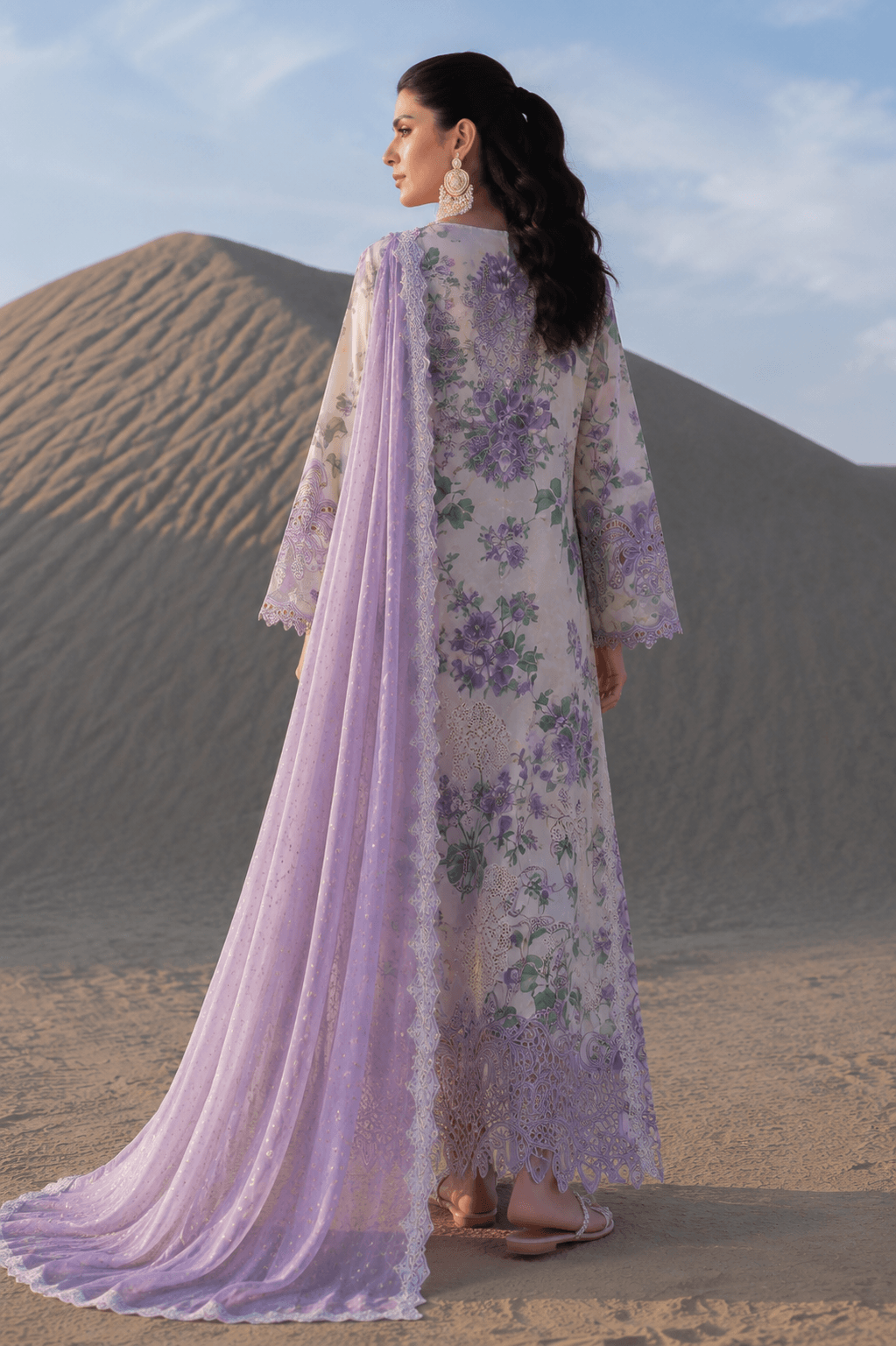 Nuréh Lavender Blossom — 3-Piece Digital Print Lawn Suit - Image 3