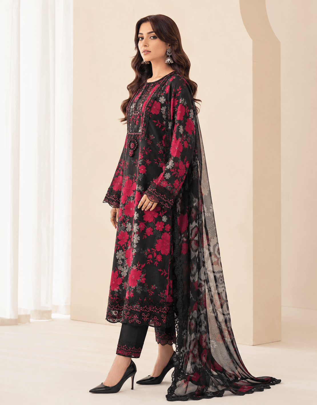 Ramsha Crimson Noir — Unstitched 3-Piece Printed Lawn Suit - Image 2
