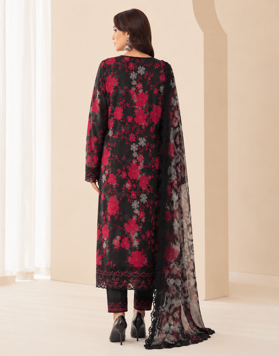 Ramsha Crimson Noir — Unstitched 3-Piece Printed Lawn Suit - Image 3