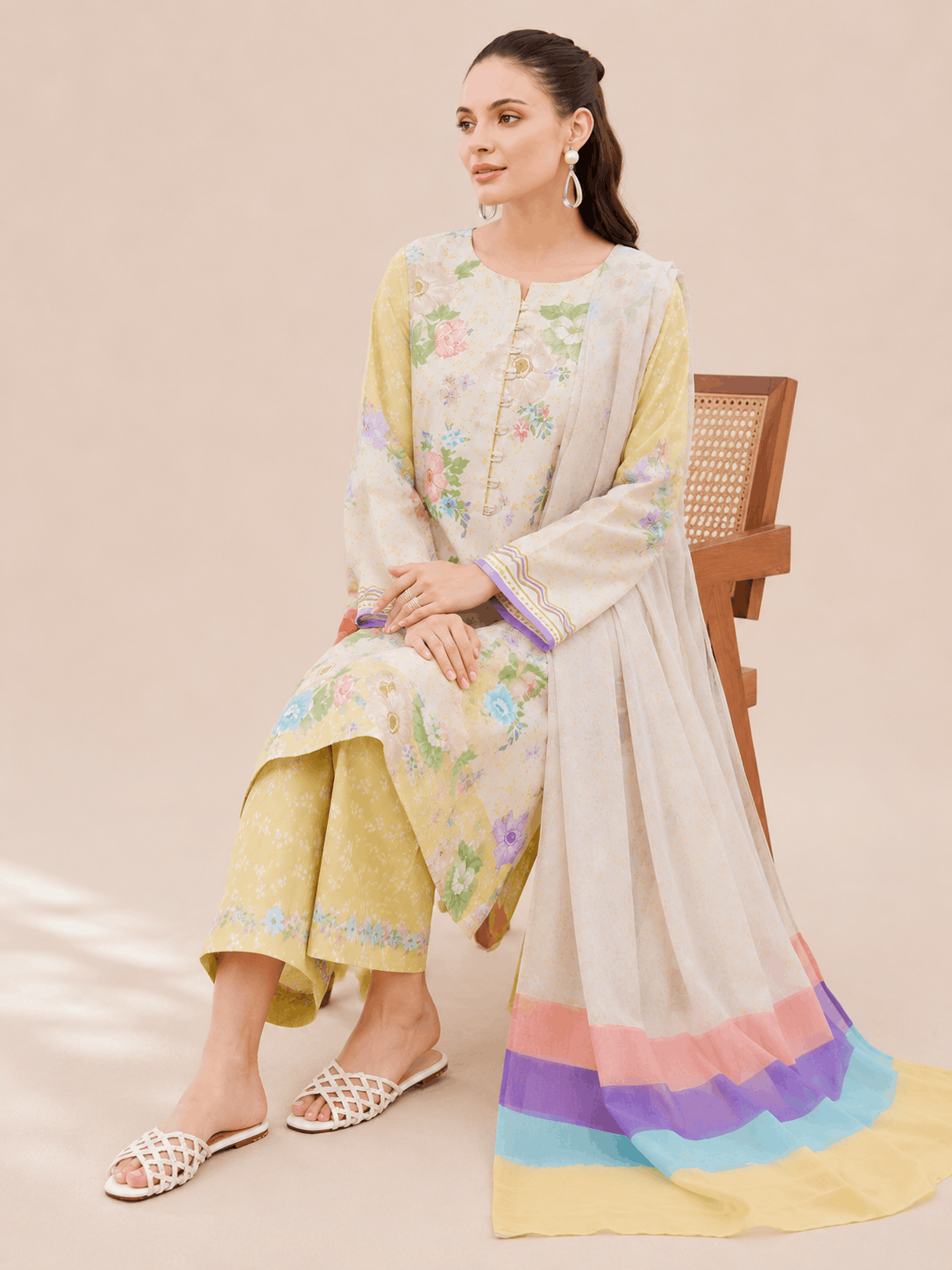 Farasha Meadow Bloom 3-Piece Unstitched Lawn Suit - Image 3