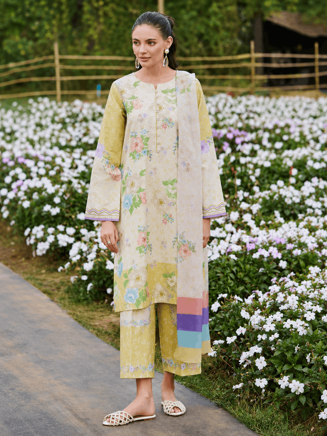 Farasha Meadow Bloom 3-Piece Unstitched Lawn Suit