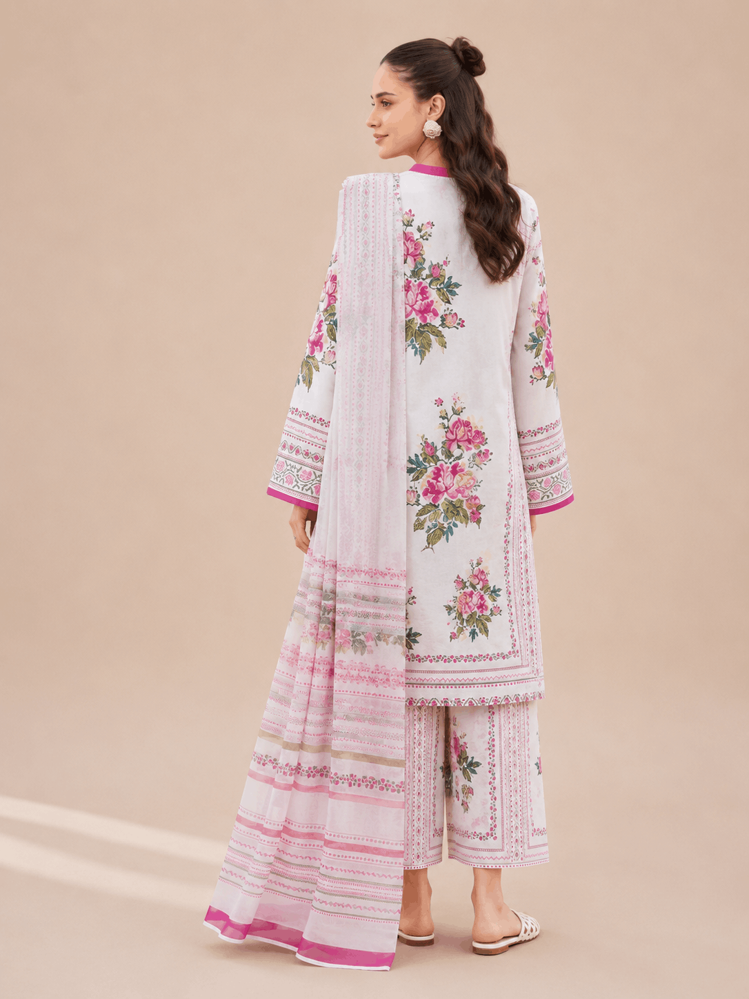 Farasha Rose Elegance 3-Piece Unstitched Lawn Suit - Image 4